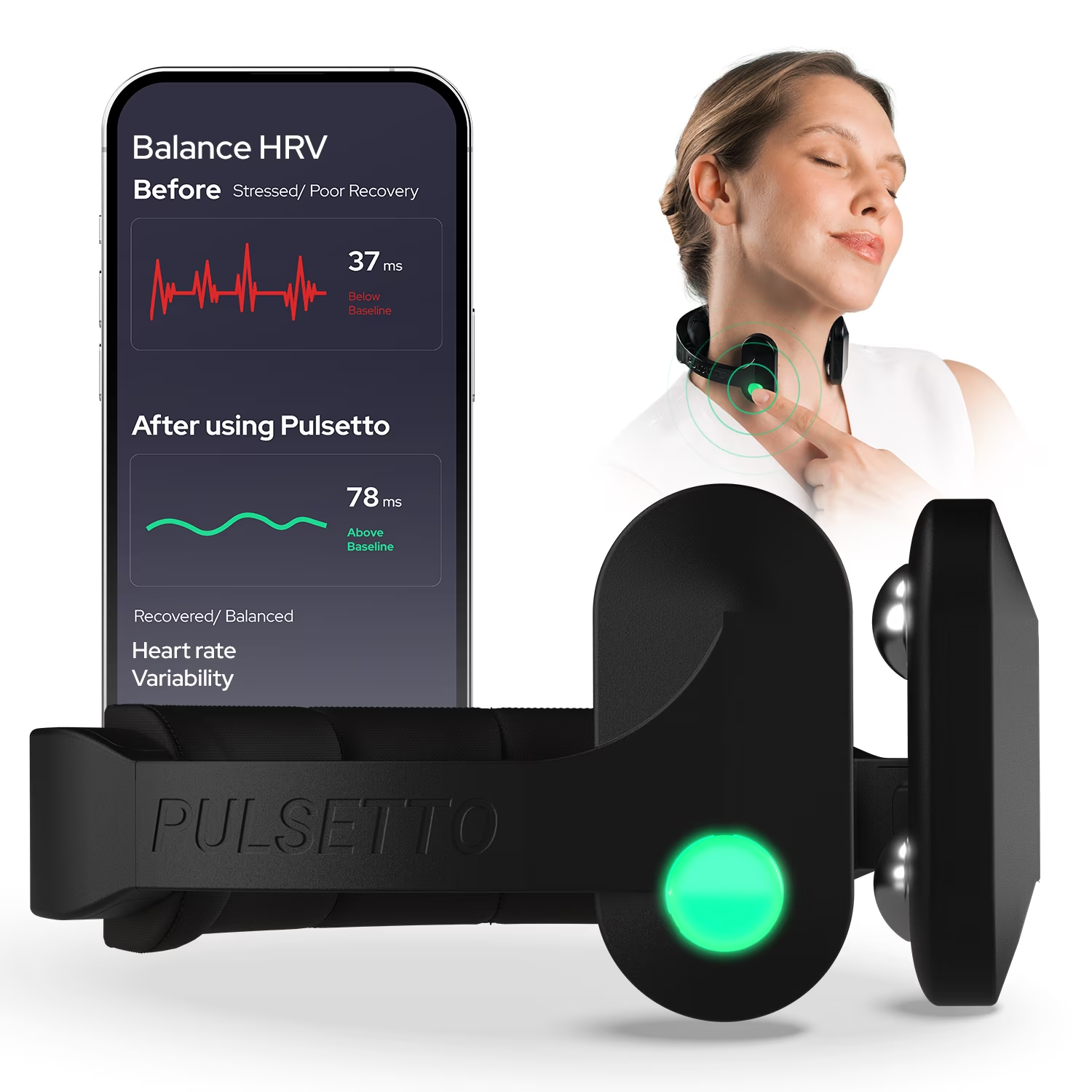 HRV before and after using Pulsetto